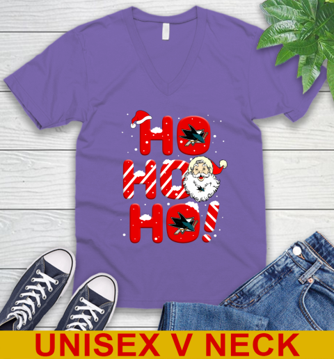 San Jose Sharks NHL Hockey Ho Ho Ho Santa Claus Merry Christmas Shirt V-Neck T-Shirt 9 San Jose Sharks NHL Hockey Ho Ho Ho Santa Claus Merry Christmas Shirt V-Neck T-Shirt - Image 9