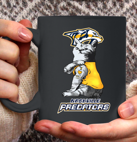 NHL My Cat Loves Nashville Predators Hockey Ceramic Mug 11oz 2