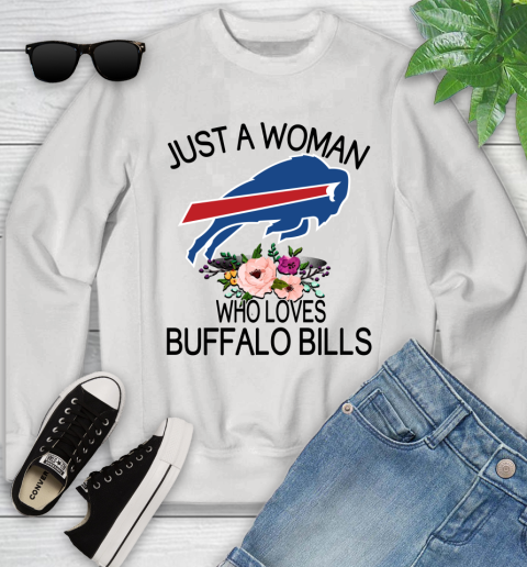 NFL Just A Woman Who Loves Buffalo Bills Football Sports Youth Sweatshirt