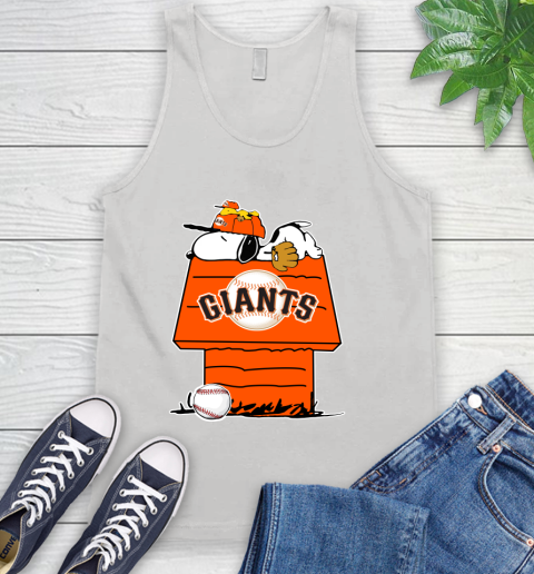 MLB San Francisco Giants Snoopy Woodstock The Peanuts Movie Baseball T Shirt_000 Tank Top