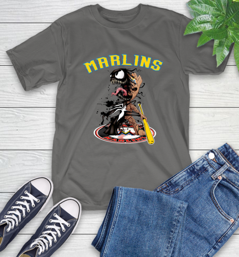 MLB Miami Marlins Baseball Venom Groot Guardians Of The Galaxy T-Shirt 9