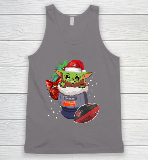 Cleveland Browns Christmas Baby Yoda Star Wars Funny Happy NFL Tank Top 7