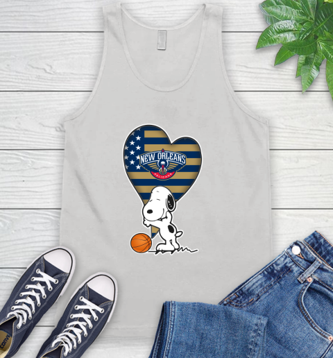 New Orleans Pelicans NBA Basketball The Peanuts Movie Adorable Snoopy Tank Top