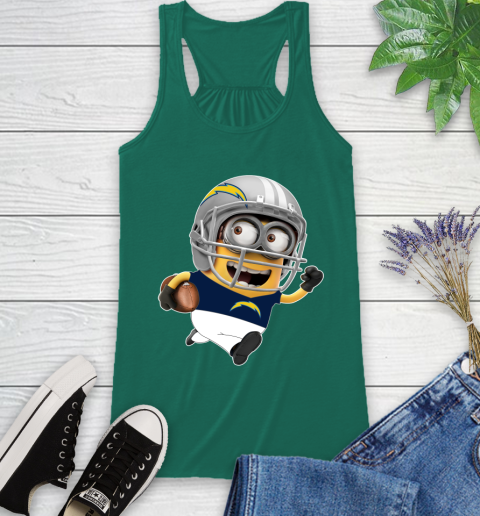 NFL San Diego Chargers Minions Disney Football Sports Racerback Tank 7