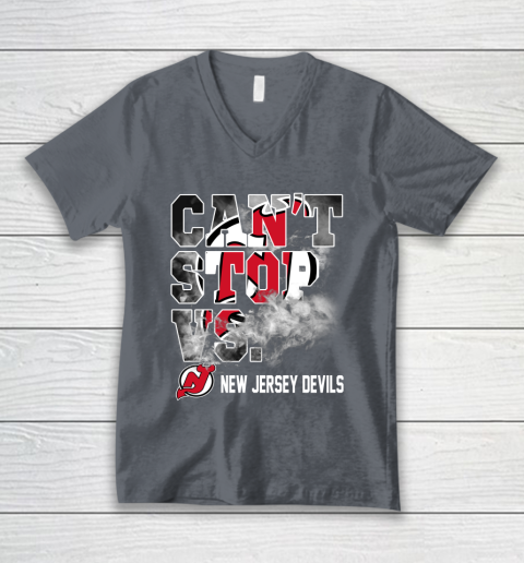 NHL New Jersey Devils Hockey Can't Stop Vs V-Neck T-Shirt 4