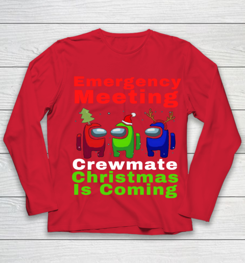 Among Us Emergency Meeting Crewmate Christmas Is Coming Youth Long Sleeve 8