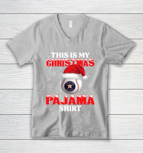 Houston Astros This Is My Christmas Pajama Shirt MLB V-Neck T-Shirt 3