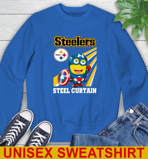 NFL Football Pittsburgh Steelers Captain America Marvel Avengers Minion Shirt Sweatshirt 11