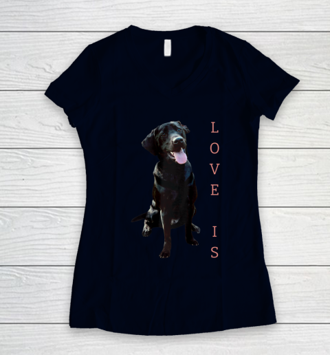Dog Mom Shirt Labrador Retriever Shirt Women Men Kids Black Lab Dog Mom Women's V-Neck T-Shirt 2