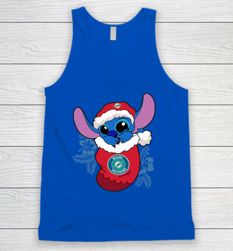 Miami Dolphins Christmas Stitch In The Sock Funny Disney NFL Tank Top 5