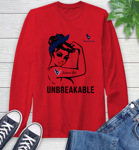 NFL Houston Texans Girl Unbreakable Football Sports Long Sleeve T-Shirt 9