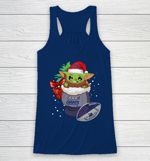 New York Giants Christmas Baby Yoda Star Wars Funny Happy NFL Racerback Tank 7