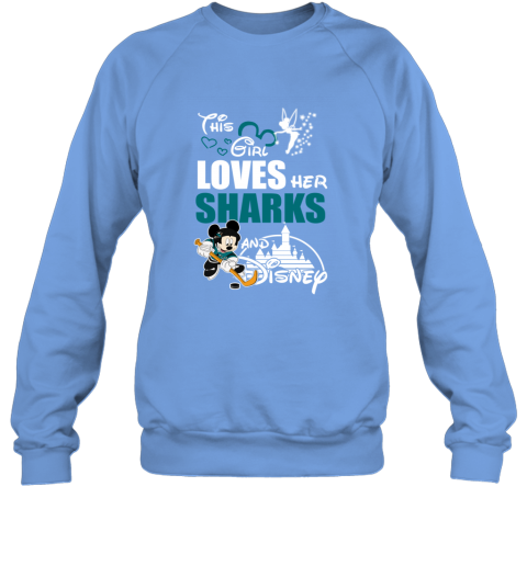 Girl Love Her SAN JOSE SHARKS And Mickey Disney shx2 girl love her san jose sharks and mickey disney sweatshirt 35 front carolina blue