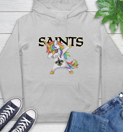 New Orleans Saints NFL Football Funny Unicorn Dabbing Sports Hoodie 6