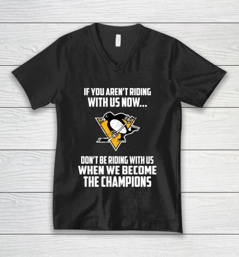 NHL Pittsburgh Penguins Hockey We Become The Champions V-Neck T-Shirt