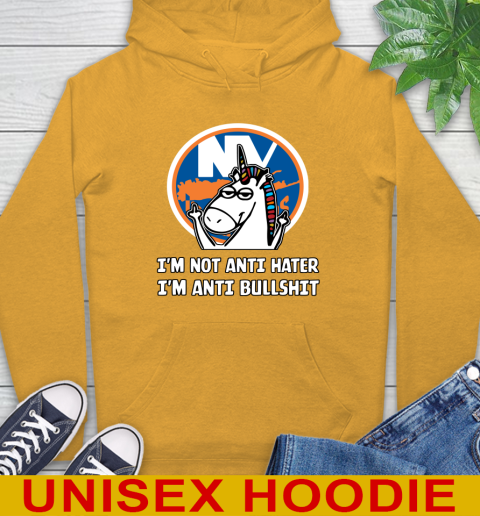 New York Islanders NHL Hockey Unicorn I'm Not Anti Hater I'm Anti Bullshit Hoodie 3