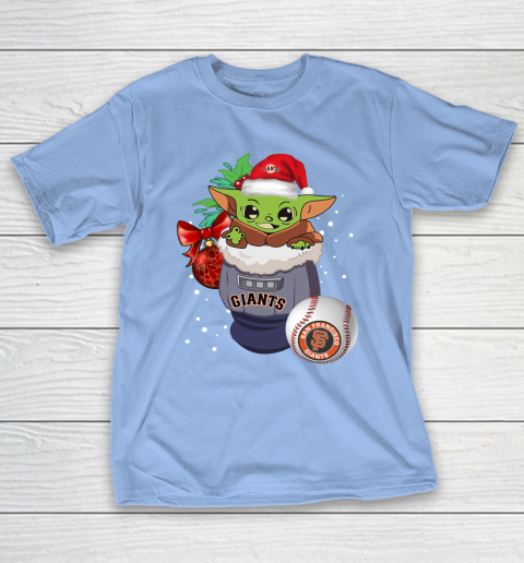San Francisco Giants Christmas Baby Yoda Star Wars Funny Happy MLB T-Shirt 11