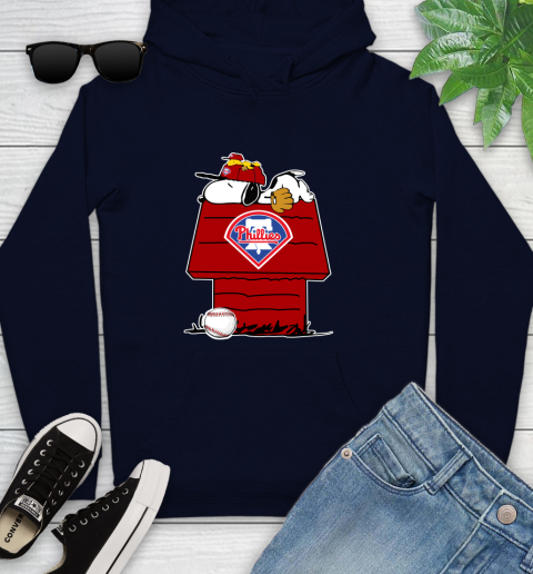 MLB Philadelphia Phillies Snoopy Woodstock The Peanuts Movie Baseball T Shirt_000 Youth Hoodie 4