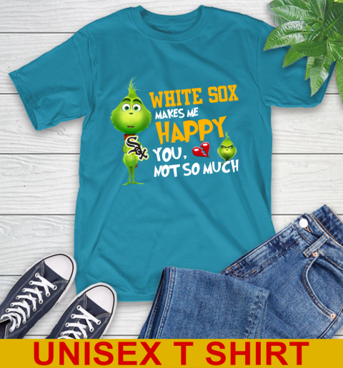 MLB Chicago White Sox Makes Me Happy You Not So Much Grinch Baseball Sports T-Shirt 9