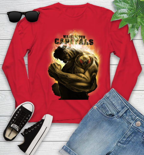 Washington Capitals NHL Hockey Hulk Marvel Avengers Sports Youth Long Sleeve 11