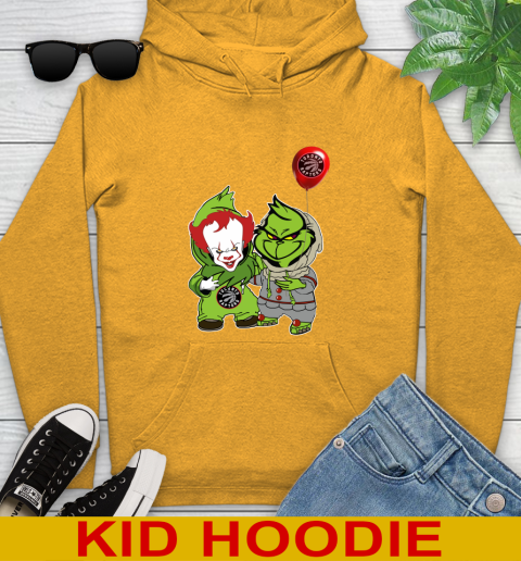 Toronto Raptors Baby Pennywise Grinch Christmas NBA Basketball Youth Hoodie 3