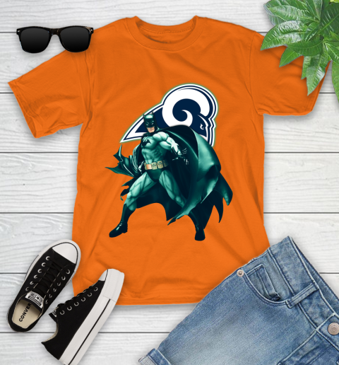 NFL Batman Football Sports Los Angeles Rams Youth T-Shirt 7