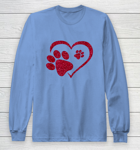 Heart Paw Print Dog Love Valentines Day Gift Girls Women T-Shirt Heart Paw Print Dog Love Valentines Day Gift Girls Women T-Shirt