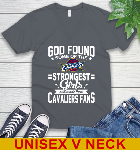 Cleveland Cavaliers NBA Basketball God Found Some Of The Strongest Girls Adoring Fans V-Neck T-Shirt 4