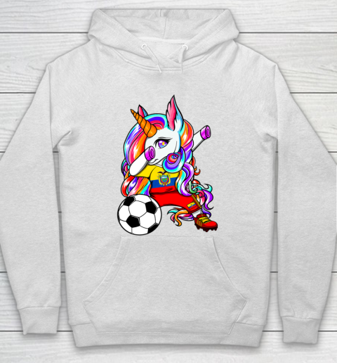 Dabbing Unicorn Ecuador Soccer Fans Jersey Flag Football Hoodie