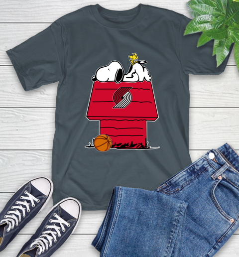 Portland Trail Blazers NBA Basketball Snoopy Woodstock The Peanuts Movie T-Shirt 9