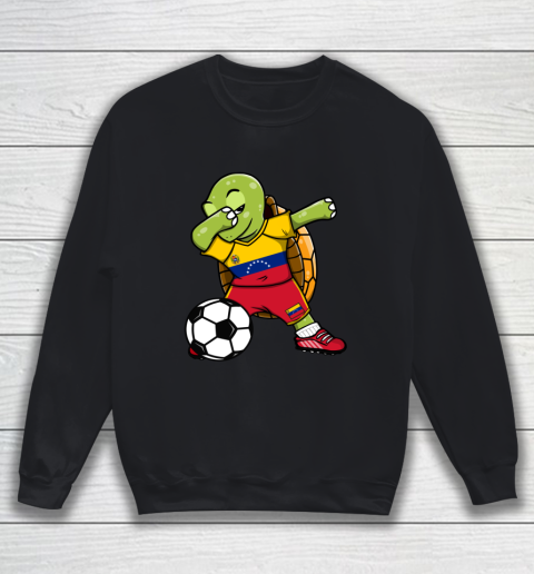 Dabbing Turtle Venezuela Soccer Fans Jersey Flag Football Sweatshirt