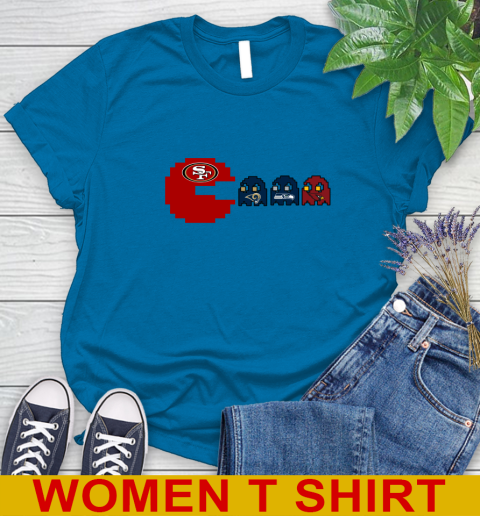 San Francisco 49ers NFL Football Pac Man Champion Women's T-Shirt 8 San Francisco 49ers NFL Football Pac Man Champion Women's T-Shirt - Image 8
