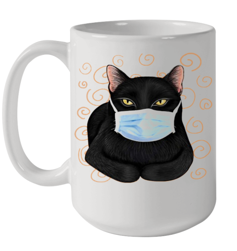 Black Cat Masked Ceramic Mug 15oz