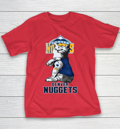 NBA Basketball My Cat Loves Denver Nuggets Youth T-Shirt 7