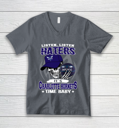 Listen Haters It is HORNETS Time Baby NBA V-Neck T-Shirt 4