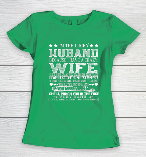 I Am A Lucky Husband I Have A Crazy Wife Valentine Gift Women's T-Shirt 5