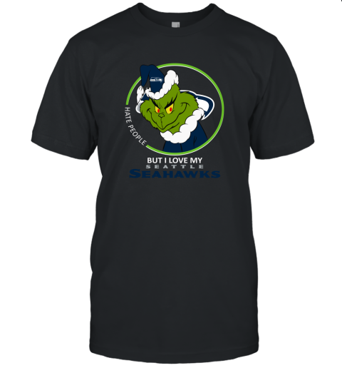 I Hate People But I Love My Seattle Seahawks Grinch NFL Unisex Jersey Tee