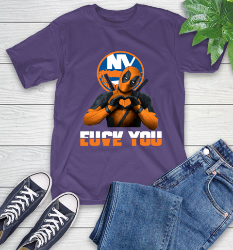 NHL New York Islanders Deadpool Love You Fuck You Hockey Sports T-Shirt 5