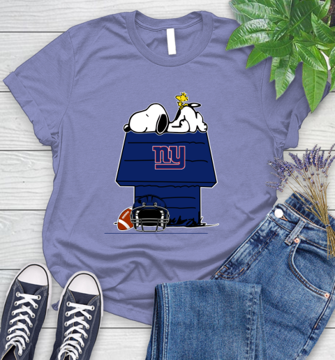 New York Giants NFL Football Snoopy Woodstock The Peanuts Movie Women's T-Shirt 11