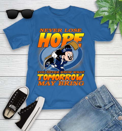 Tampa Bay Lightning NHL Hockey ootball Mickey Disney Never Lose Hope Youth T-Shirt 12