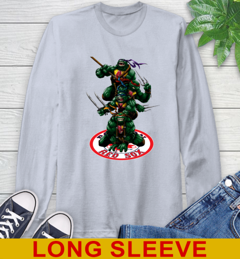 MLB Baseball Boston Red Sox Teenage Mutant Ninja Turtles Shirt Long Sleeve T-Shirt 6