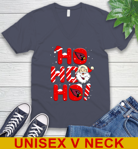 Arizona Cardinals NFL Football Ho Ho Ho Santa Claus Merry Christmas Shirt V-Neck T-Shirt 7