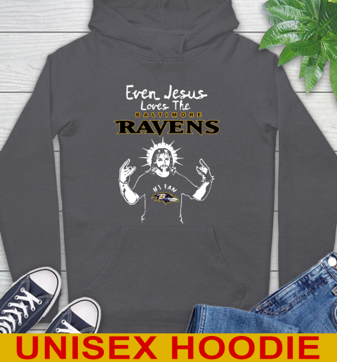 Baltimore Ravens NFL Football Even Jesus Loves The Ravens Shirt Hoodie 7