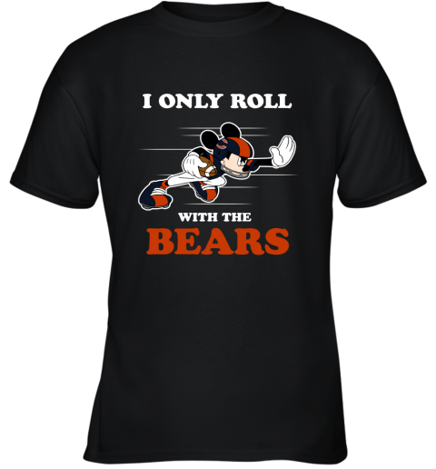 NFL Mickey Mouse I Only Roll With Chicago Bears Youth T-Shirt