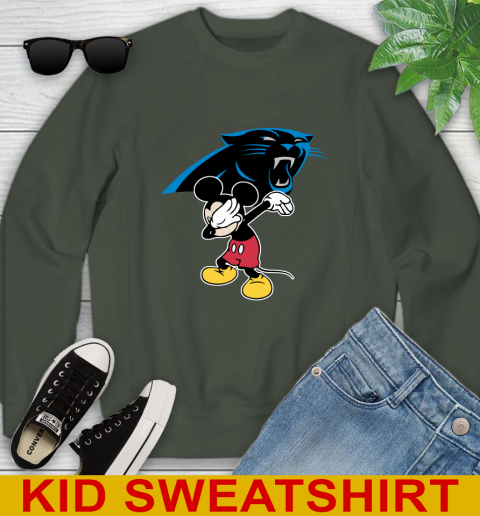 Carolina Panthers NFL Football Dabbing Mickey Disney Sports Youth Sweatshirt 9