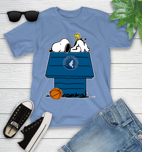 Minnesota Timberwolves NBA Basketball Snoopy Woodstock The Peanuts Movie Youth T-Shirt 11