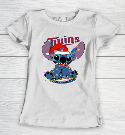Minnesota Twins MLB noel stitch Baseball Christmas Women's T-Shirt