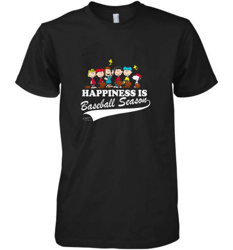 Peanuts Happiness Is Baseball Season Premium Men's T-Shirt
