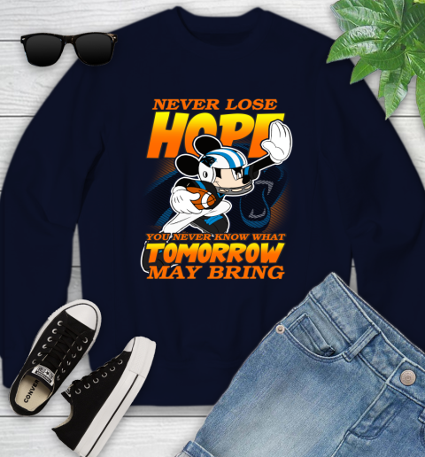 Carolina Panthers NFL Football Mickey Disney Never Lose Hope Youth Sweatshirt 2