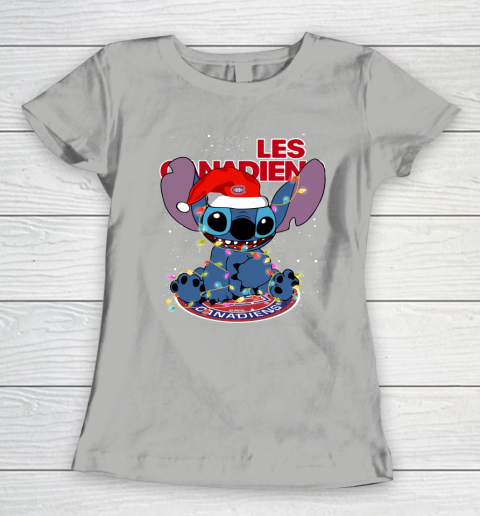 Montreal Canadiens NHL Hockey noel stitch Christmas Women's T-Shirt 8